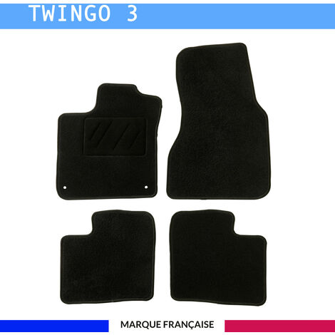 Tapis de voiture - Sur Mesure pour TWINGO 3 (dès 2014) - 4 pièces - Tapis de sol antidérapant pour automobile