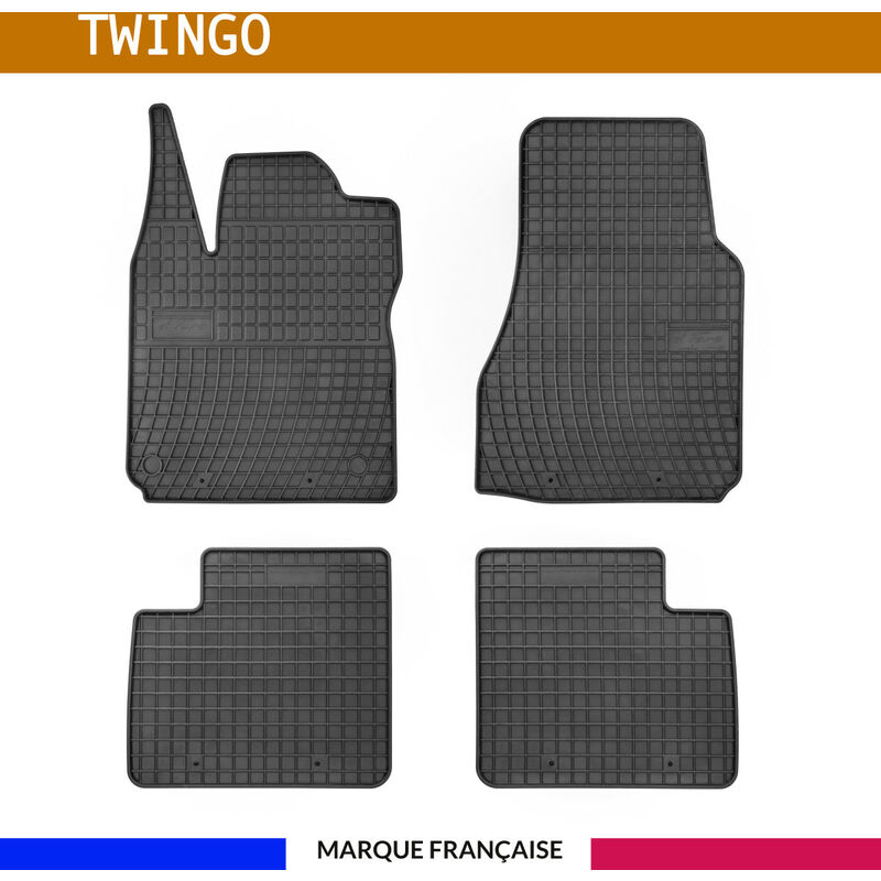 Autosweet - Tapis de voiture - Sur Mesure pour twingo 3 (dès 2014) - 4 pièces - Tapis de sol antidérapant pour automobile - Souple