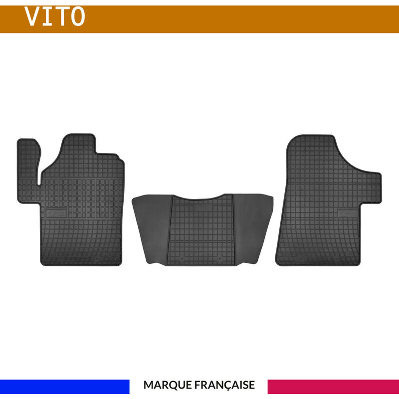 Autosweet - Tapis de voiture - Sur Mesure pour vito (2003 - 2014) - 4 pièces - Tapis de sol antidérapant pour automobile - Souple