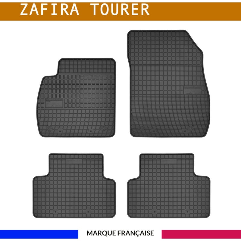 Tapis de voiture - Sur Mesure pour ZAFIRA 3 Tourer (2011 - 2020) - 4 pièces - Tapis de sol antidérapant pour automobile - Souple