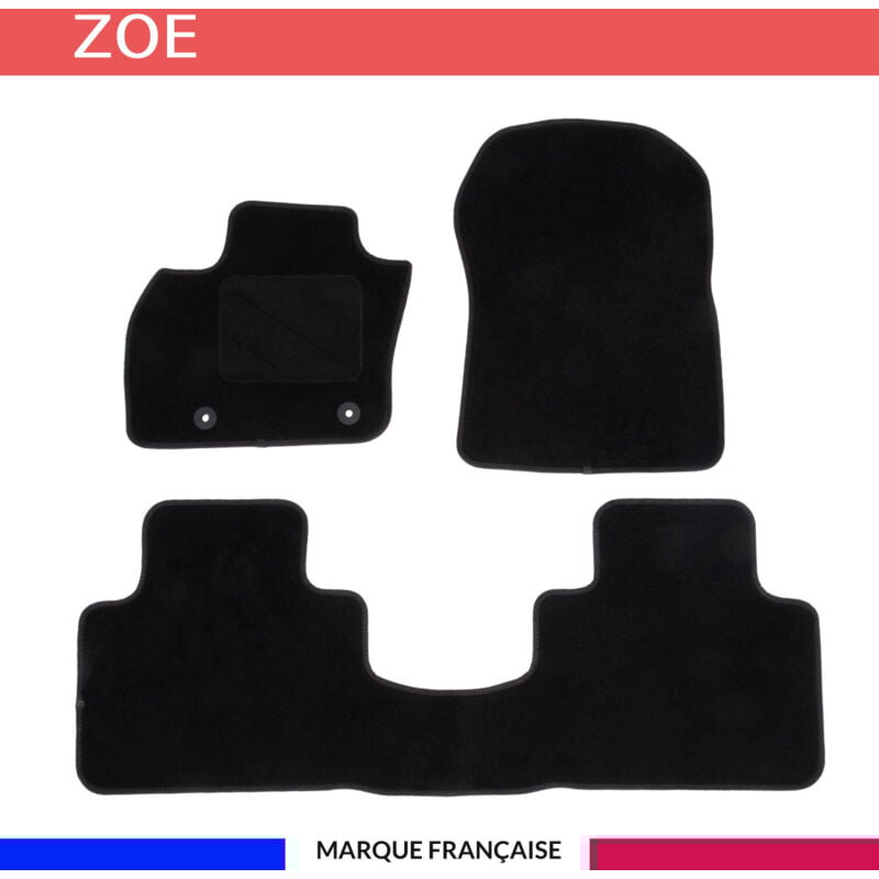 Tapis de voiture - Sur Mesure pour zoe (dès 06/2012) - 3 pièces - Tapis de sol antidérapant pour automobile
