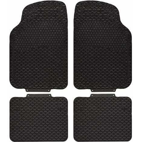 FLOORDIREKT Tapis de voiture Universels Dakar PVC 4 pièces Réglables Noir