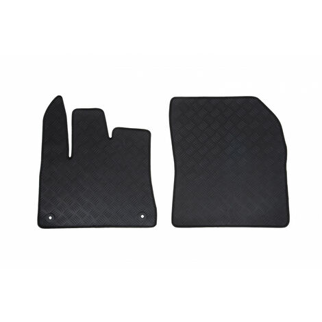 Tapis de voiture utilitaire - Sur Mesure pour CITROEN Berlingo / PEUGEOT Partner / OPEL Combo (Dès 09/2018) - 2 pièces - Tapis de sol antidérapant pour utilitaire - Souple - 100% Caoutchouc