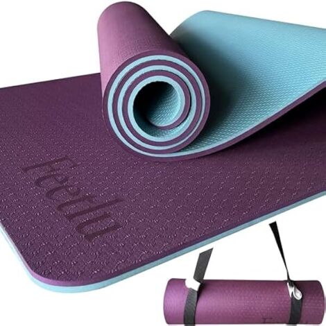 Tapis De Yoga - 10 mm - Antidérapant - Pour Yoga Pilates Exercices Au Sol - 183 x 61 cm - 1 Pièce