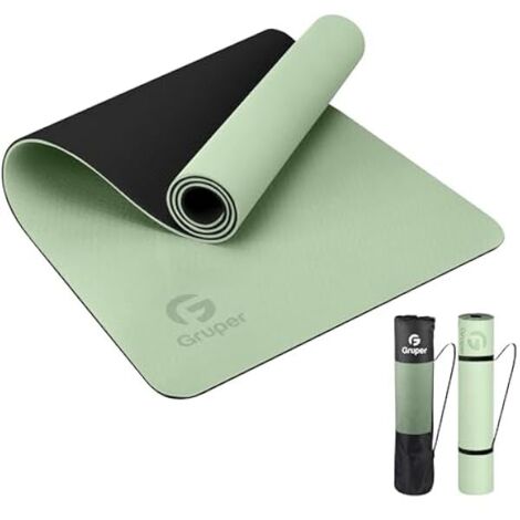 Tapis De Yoga - 183 x 61 cm - Épaisseur 6 mm ou 8 mm - Matériau Écologique Non Glissant - Pour Yoga Pilates Exercices Au Sol - 1 Pièce