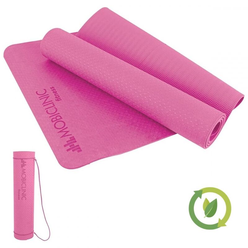 Mobiclinic - Tapis de yoga Physio fitness aerobic gym pilates Antiderapant Flexible tpe Lavable cologique Rose EY-01