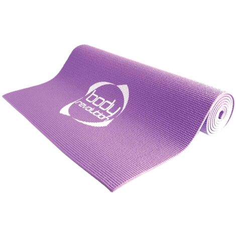 Tapis de yoga Body Revolution 6mm violet – Antidérapant, confortable et léger – Pour yoga, Pilates et fitness – Facile à transporter, disponible en violet, bleu et motifs floraux