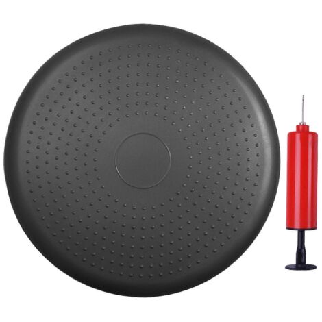 Tapis de yoga gonflable en PVC avec ballon d'équilibre, tapis de fitness antidérapant, coussin de soutien pour les coudes et les mains, et gonfleur inclus.