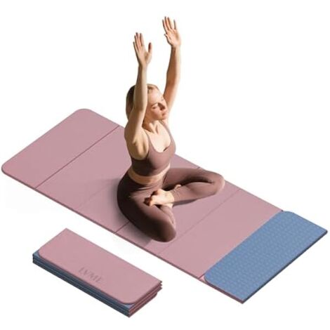 Tapis De Yoga Pliable - 8 mm - En TPE Sans Odeur - Antidérapant - 180 x 60 cm - Pour Voyage Camping Pilates - 1 Pièce