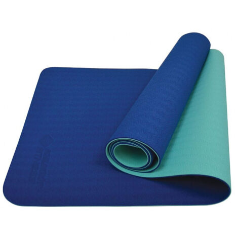 Tapis de yoga Schildkröt Fitness Bicolor 180 x 61 cm - sans PVC - résistant au glissement - marine/menthe