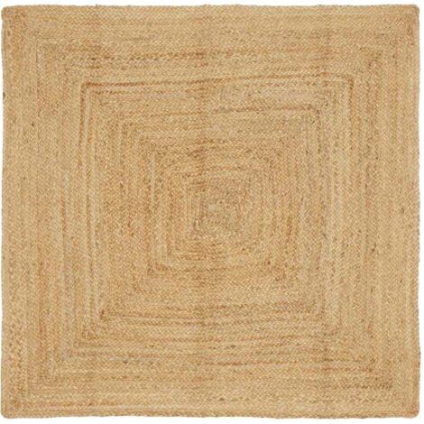 Tapis de zone Beige 120 x 120 cm Jute vidaXL