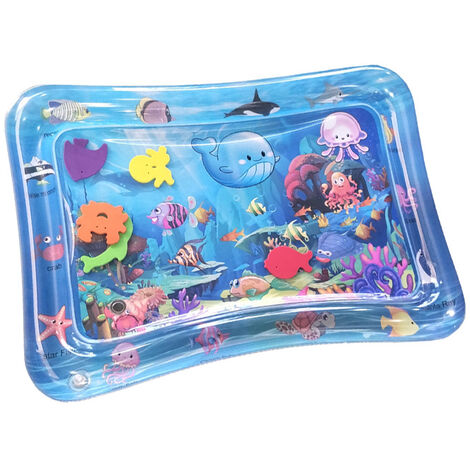 Tapis d'eau Gonflable pour Bébé Tapis de Jeu en PVC Imperméable Centre d'Activité Amusante Doux et Confortable,66x46cm (Le monde sous-marin),,y