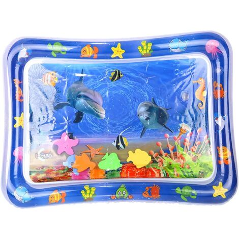Tapis d'eau Gonflable, Tapis d'eau pour Le Ventre Gonflable pour BéBé Tapis Eveil Eau De Jeu Gonflable Jouets Sensoriels pour BéBé Nourrissons Et Tout-Petits 3 6 9 Mois