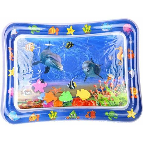 Tapis d'eau Gonflable, Tapis d'eau pour Le Ventre Gonflable pour BéBé Tapis Eveil Eau De Jeu Gonflable Jouets Sensoriels pour BéBé Nourrissons Et Tout-Petits 3 6 9 Mois,Starlight