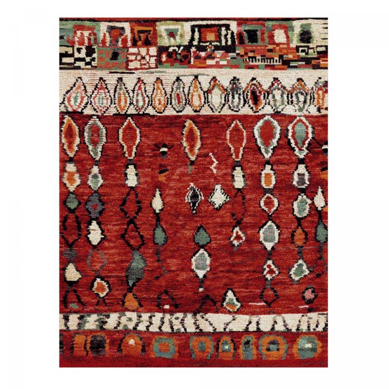 Homemaison - Tapis berbère motifs tribaux 120x170 rouge moroco