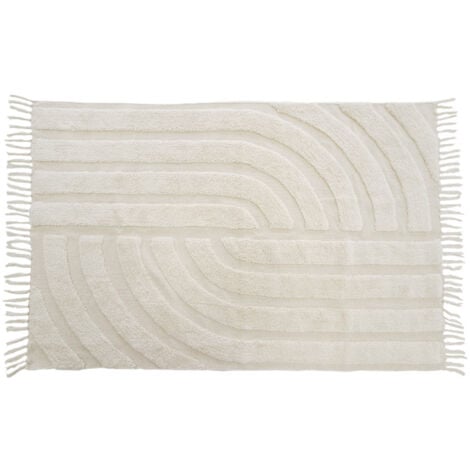 Tapis déco à franges en coton tufté 100x150cm