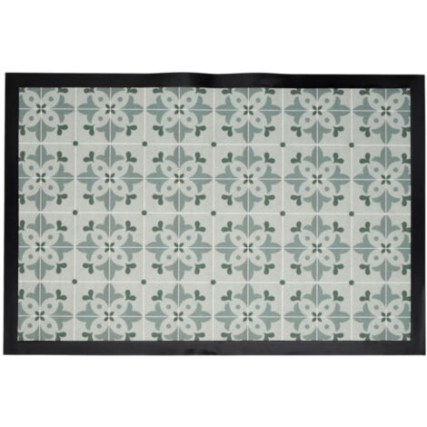 Tapis Déco à Motifs "Mosaïque" 40x60cm Gris