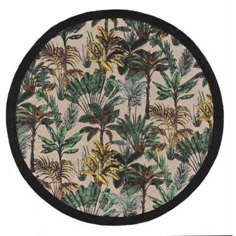 Tapis Déco à Pompons "Balinesia" 120cm Naturel