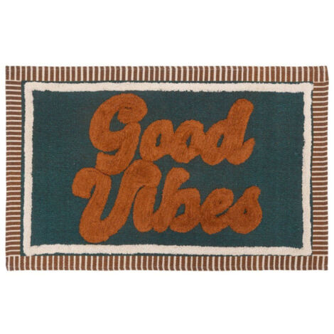 Tapis Déco Design "Be Vintage" 60x90cm Bleu