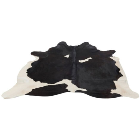 Tapis Déco en Cuir "Vache" 230x240cm Noir & Blanc