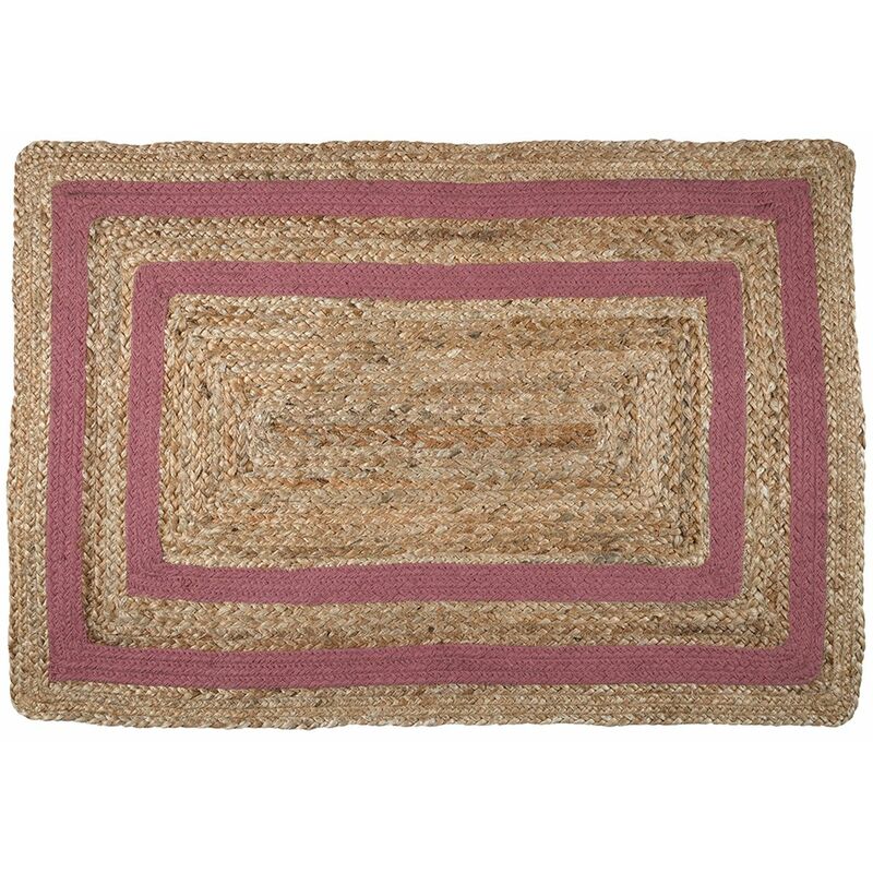 Homemaison - Tapis en jute modèle berry 60 x 90 cm grenache