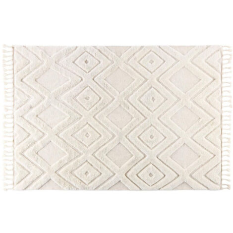 Tapis Déco en Laine "Dahlia" 200x300cm Blanc
