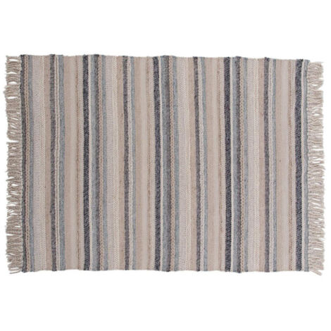 Tapis Déco en Laine "Gudha" 200x300cm Beige & Bleu