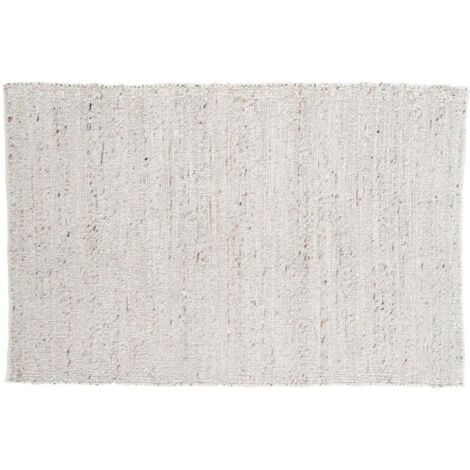 Tapis Déco en Laine "Loump" 160x230cm Blanc & Beige