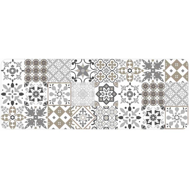 Homemaison - Tapis deco rectangle 45 x 120 cm mousse imprimee salou Naturel