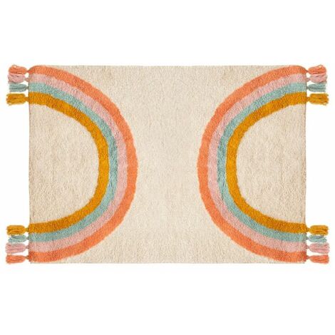 Tapis Déco Enfant Arc-en-Ciel 100x150cm Multicolore