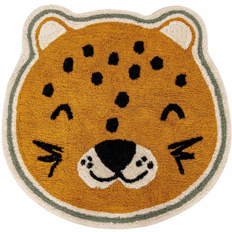 Tapis Déco Enfant "Léopard" 90cm Ocre