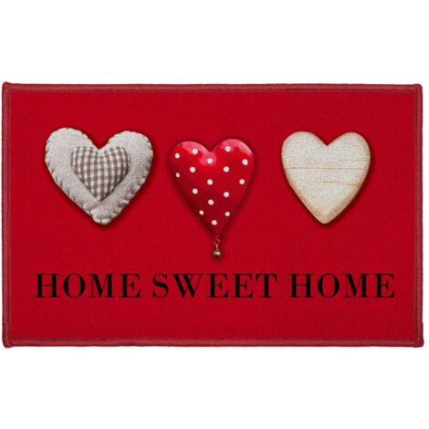 Tapis Déco "Home Passion" 50x80cm Rouge