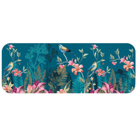 Tapis Déco Imprimé "Alouette" 45x120cm Bleu