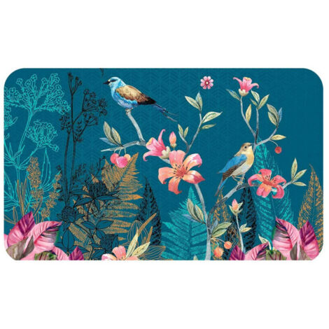 Tapis Déco Imprimé "Alouette" 45x75cm Bleu