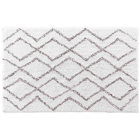 Tapis Déco Imprimé "Emya" 50x80cm Blanc & Gris