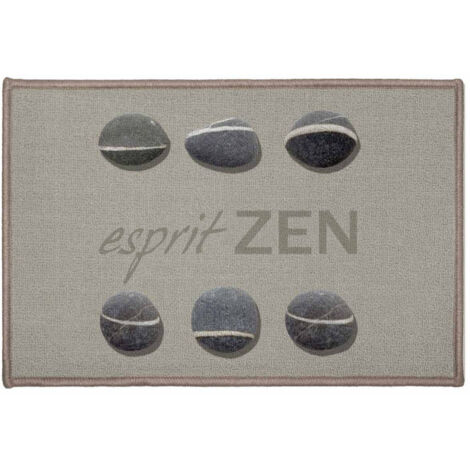 Tapis Déco Imprimé "Esprit Zen" 40x60cm Gris