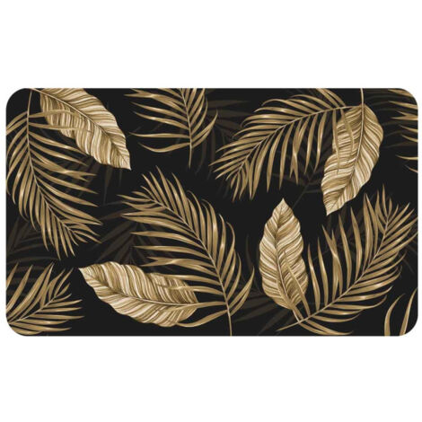 Tapis Déco Imprimé "Goldena" 45x75cm Noir & Or