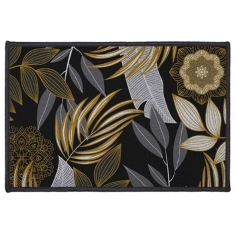 Tapis Déco Imprimé "hannae" 40x60cm Noir et Jaune
