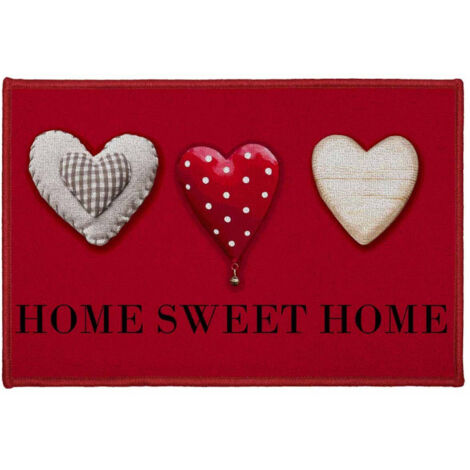 Tapis Déco Imprimé "Home Passion" 40x60cm Rouge