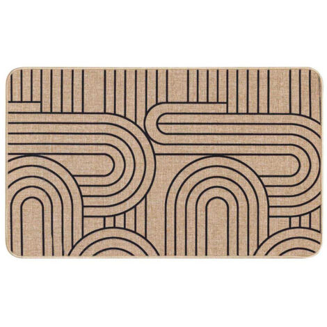 Tapis Déco Imprimé "Modul" 45x75cm Naturel & Noir
