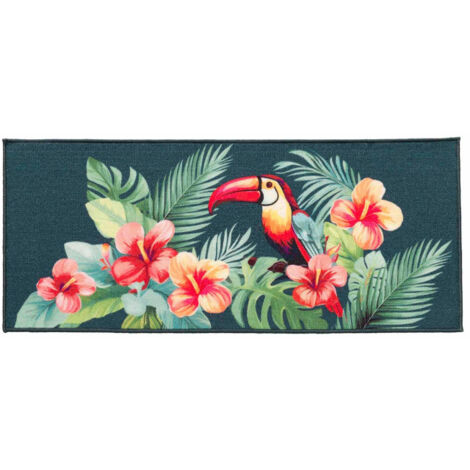 Tapis Déco Imprimé "Moorea" 50x120cm Multicolore