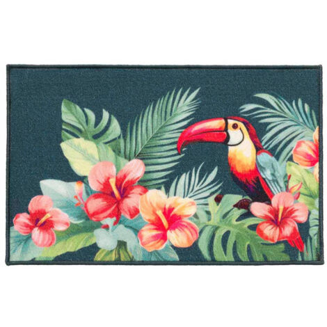 Tapis Déco Imprimé "Moorea" 50x80cm Multicolore
