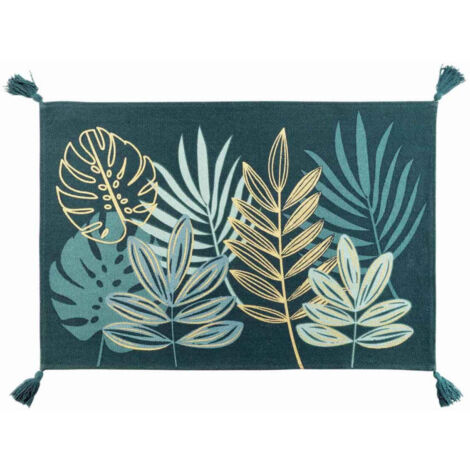 Tapis Déco Imprimé "Ornella" 60x90cm Émeraude