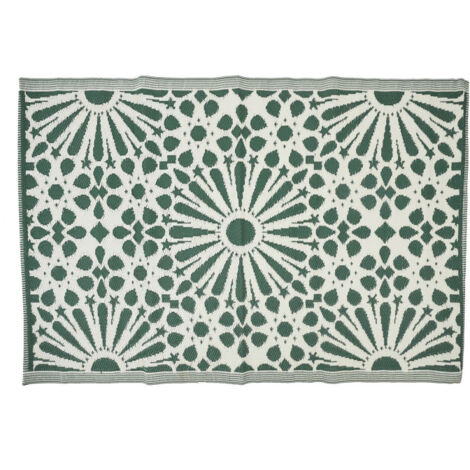 Tapis Déco Imprimé "Patio" 120x180cm Vert