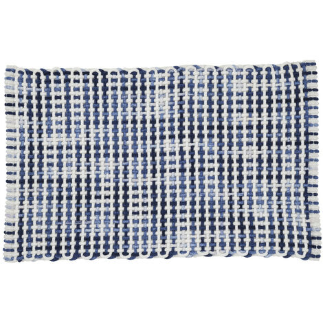 Tapis déco quadrillé en polycoton 50x80cm