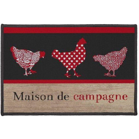 Tapis Déco Rectangle "Campagne" 40x60cm Rouge