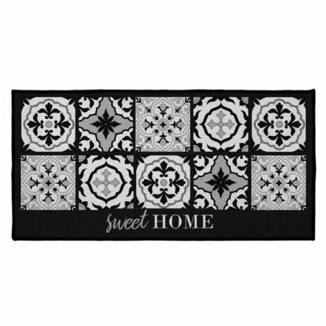 Tapis Déco Rectangulaire "Alfama" 57x115cm Noir