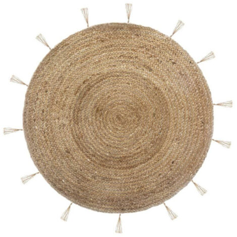 Tapis Déco Rond en Jute "Lurex" 80cm Naturel