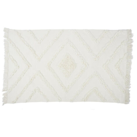 Tapis Déco Tufté "Ethnique" 120x170cm Écru