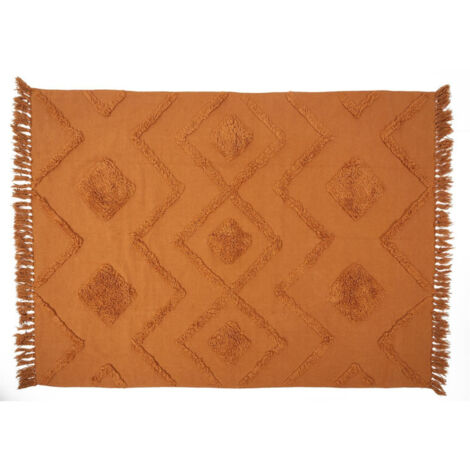 Tapis Déco Tufté "Ethnique" 120x170cm Terracotta